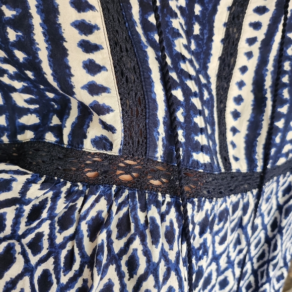 Abstract Open Panel BLL Boho Tunic Top Sz M - Picture 4 of 6